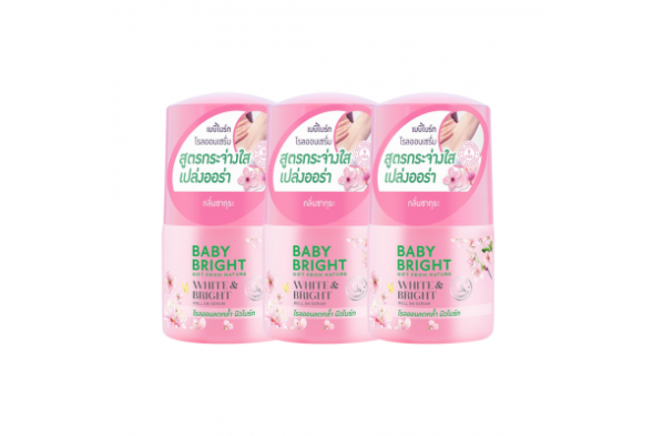 Натуральный дезодорант-сыворотка Baby Bright White and Bright Сакура без спирта для кожи подмышек 50 мл ? 3 шт