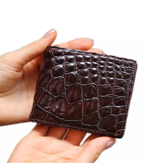 Набор для мужчины: ремень и зажим для денег из кожи сиамского крокодила (Коричневый) 