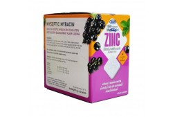 (КОРОБКА 20 ШТ) Пастилки от боли в горле и кашля Mybacin "Цинк + лютеин и экстракт черники" со вкусом черной смородины 20 шт