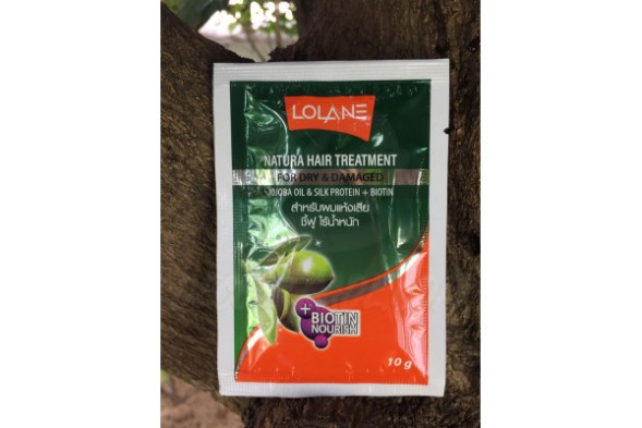 Лечебная маска для сухих и поврежденных волос с маслом жожоба и протеинами шелка от Lolane, Hair treatment for dry &amp;amp; damaged hair + jojoba oil &amp;amp; silk protein, 10 гр