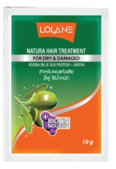 Лечебная маска для сухих и поврежденных волос с маслом жожоба и протеинами шелка от Lolane, Hair treatment for dry &amp;amp; damaged hair + jojoba oil &amp;amp; silk protein, 10 гр