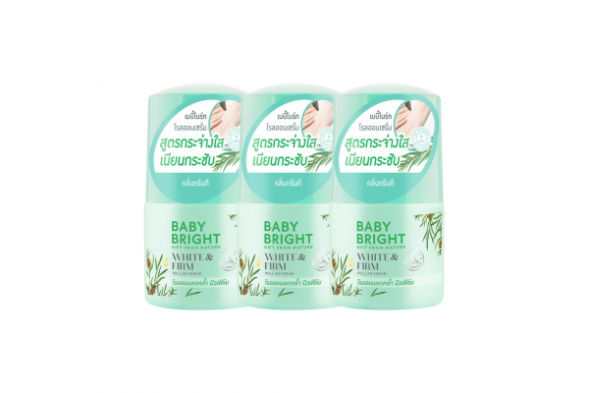 Натуральный дезодорант-сыворотка Baby Bright White and Firm Зелёный Чай без спирта для кожи подмышек 50 мл ? 3 шт