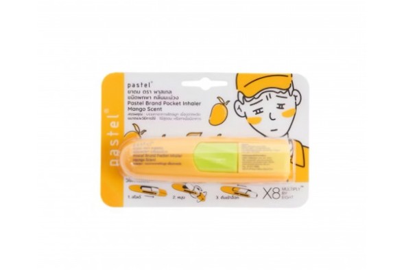 Назальный ингалятор с ароматом Манго в стильном корпусе от Pastel Brand Pocket Inhaler Mango scent 1.5 мл