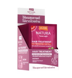 (Коробка 12 шт) Маска против выпадения волос с Биотином и Свеклой от Lolane Natura, Hair Treatment for Preventing hair fall Biotin and Beetroot, 25 гр x 12 шт