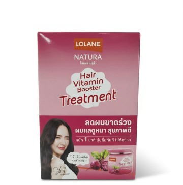 (Коробка 12 шт) Маска против выпадения волос с Биотином и Свеклой от Lolane Natura, Hair Treatment for Preventing hair fall Biotin and Beetroot, 25 гр x 12 шт