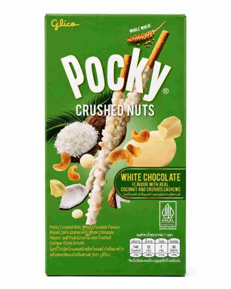 Бисквитные палочки Pocky Crushed Nuts, белый шоколад, кокос и кешью, 25 г