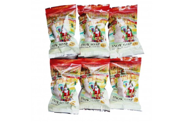 (УПАКОВКА 6ШТ) Подарочное мыло в форме снеговика к новому году Madame Heng Merry Christmas Snow Soap Original Formula 30g x 6pcs