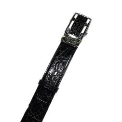 Мужской классический ремень из натуральной крокодиловой кожи, черный