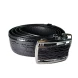 Мужской классический ремень из натуральной крокодиловой кожи, черный