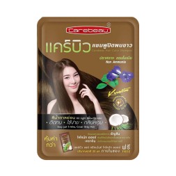 Шампунь краска для закрашивания седины Carebeau Светло-коричневый 30 мл 