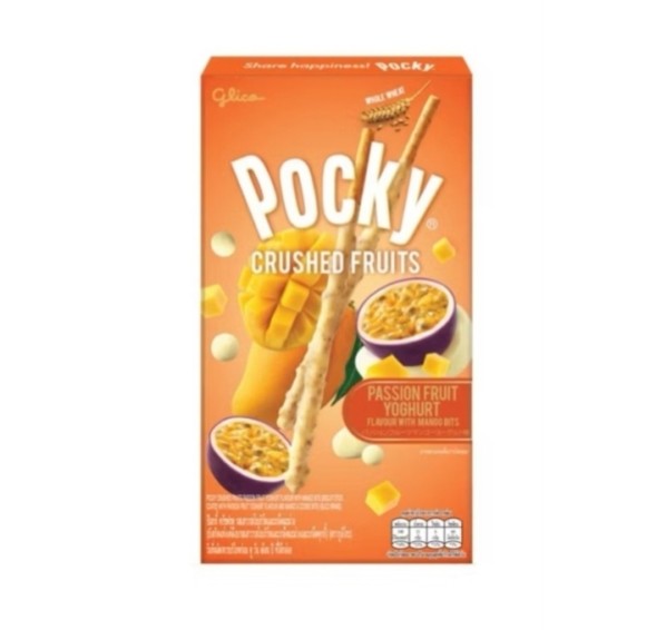 Печенье-палочки покки со вкусом йогурта и маракуйи Glico Pocky Crushed Fruit Passion Fruit Yougurt 38 гр