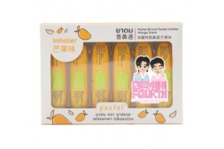 (УПАКОВКА 6 ШТ) Назальный ингалятор с ароматом Манго в стильном корпусе от Pastel Brand Pocket Inhaler Mango scent 1.5 мл
