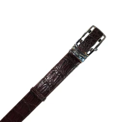 Мужской классический ремень из натуральной крокодиловой кожи, коричневый