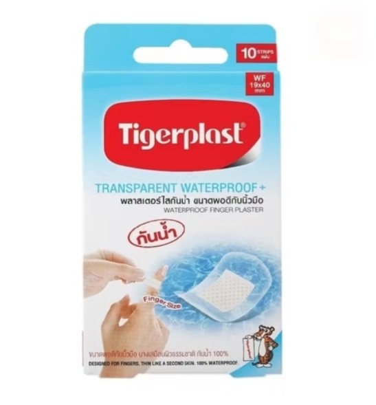 Tigerplast пластырь для пальцев водонепроницаемый прозрачный 19×40 мм, 10 шт