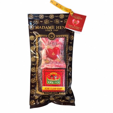 Подарочный набор мыла Madame Heng Love Time 2025: Care Spa Rose и Acne Clear, 2 шт. / 80 г