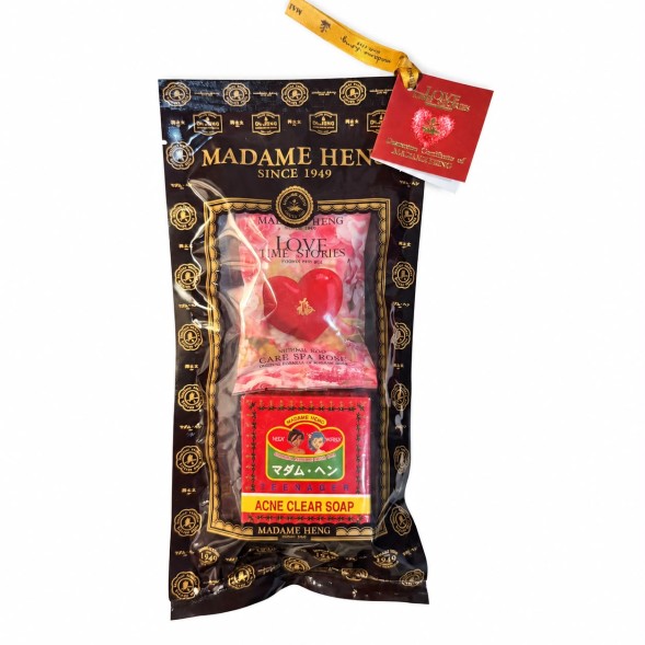 Подарочный набор мыла Madame Heng Love Time 2025: Care Spa Rose и Acne Clear, 2 шт. / 80 г