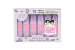 (УПАКОВКА 6 ШТ) Назальный ингалятор с Ягодным ароматом в стильном корпусе от Pastel Brand Pocket Inhaler Mixed berry scent 1.5 мл