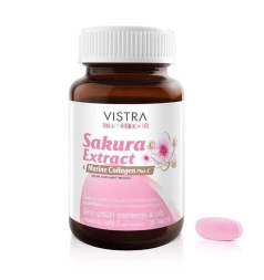 Омолаживающий комплекс с морским коллагеном и экстрактом сакуры Vistra Sakura extract 30 таблеток