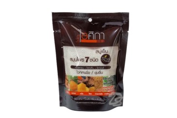 Спа-мыло «7 трав» в мешочке из люфы Isika By Supaporn, 7 Herbs Cool Herbal Soap, 70 гр