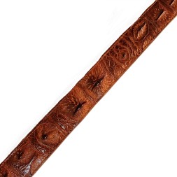 Мужской классический ремень из натуральной крокодиловой кожи, с элементами хребта крокодила, коричневый