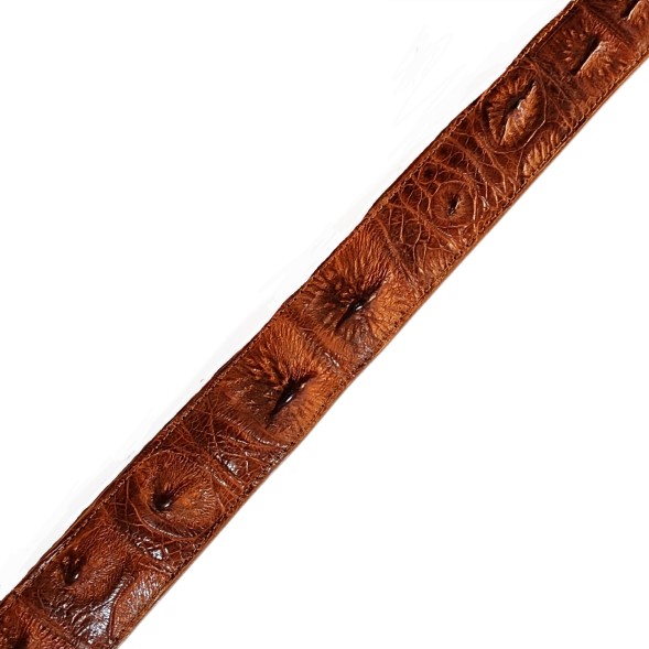 Мужской классический ремень из натуральной крокодиловой кожи, с элементами хребта крокодила, коричневый