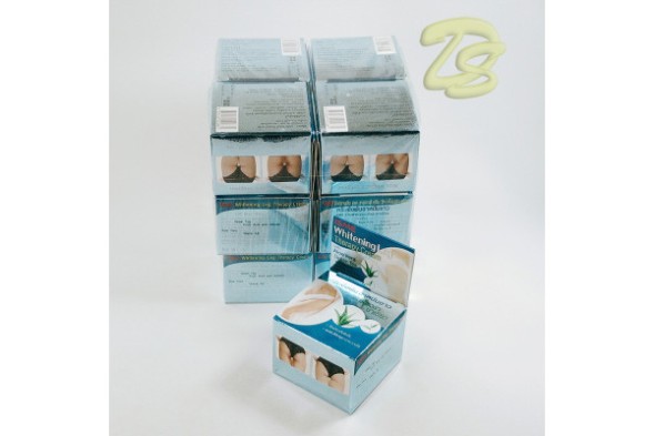 Отбеливающий крем для интимных зон с Алоэ Вера и Зеленым чаем от Isme, Whitening Leg Therapy Cream, 5 гр (набор 12 шт.)