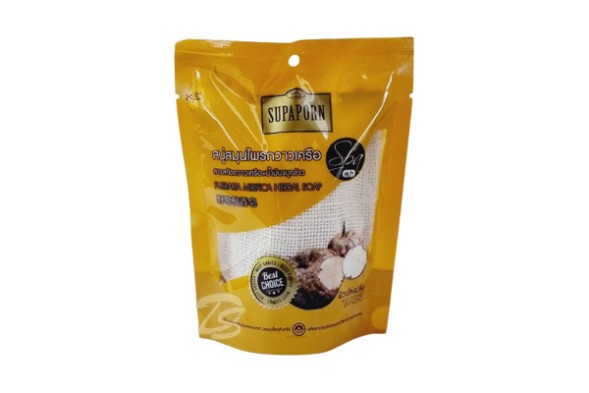 Спа-мыло «Пуэрария Мирифика» омолаживающее в льняном мешочке от Supaporn, Pueraria Mirfica Herbal Soap, 70 гр