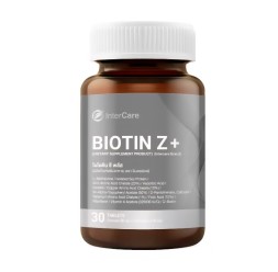 Комплекс для роста и укрепления волос, кожи и ногтей InterCare Биотин Z+ 30 таблеток 