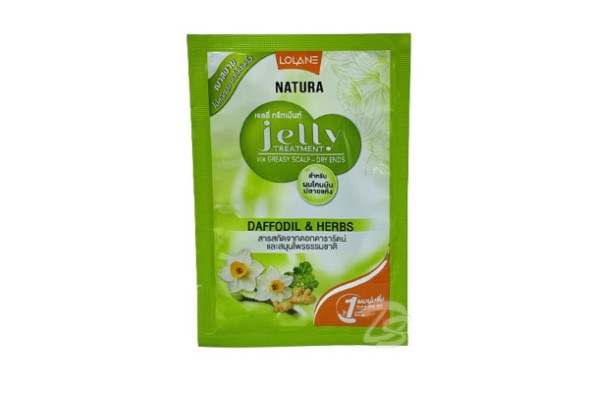 Маска - желе для волос жирных у корней и сухих на кончиках с экстрактом Нарцисса от Lolane Natura Jelly Treatment Daffodil &amp;amp; Herbs 30 мл