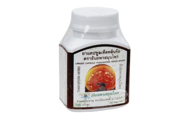 Капсулы для иммунной системы с грибом Линчжи от Thayaporn Herbs, Lingzhi Capsule, 100 капсул