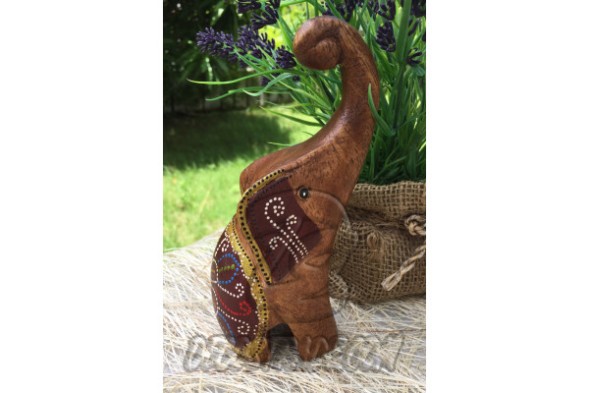 Деревянный слоник «Коричневый», Elephant Wood Brown, 136 гр