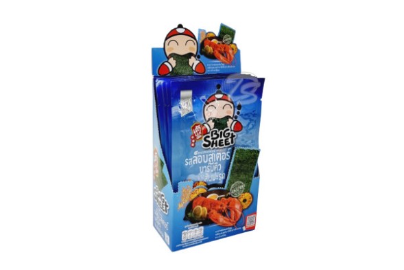 Хрустящие водоросли со вкусом барбекю с лобстером от  Taokaenoi Crispy Seaweed Big Sheet Lobster BBQ Flavour 3.5 x 12 шт