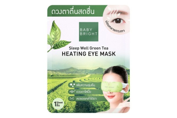 Прогревающая маска для глаз с зелёным чаем Baby Bright