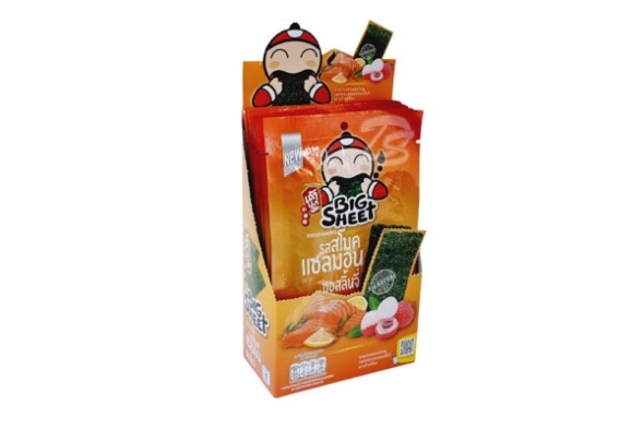 Хрустящие водоросли со вкусом копченого лосося от Taokaenoi Crispy Seaweed Big Sheet Smoked Salmon Flavour 3.5 x 12 шт