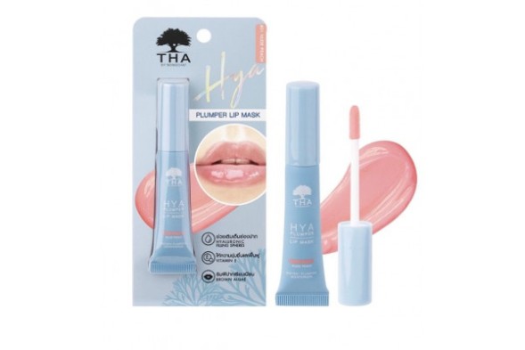 Мгновенно увлажняющая маска для губ с гиалуроновой кислотой для придания блеска от THA BY NONGCHAT HYA PLUMPER LIP MASK 6G #01 NUDE PEACH 6 g