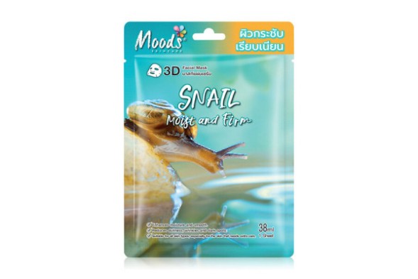 Тканевая маска для лица с экстрактом слизи улитки от Moods 3D Facial Mask Snail Moist and Firm 38ml