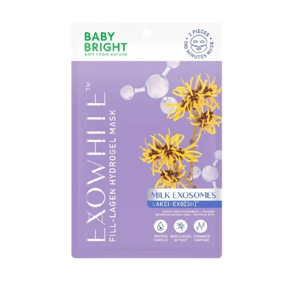 Гидрогелевая маска для интенсивное восстановление и глубокое увлажнение лица Baby Bright Exo White Milk Exosomes Fill-Lagen Hydrogen Mask 20 гр