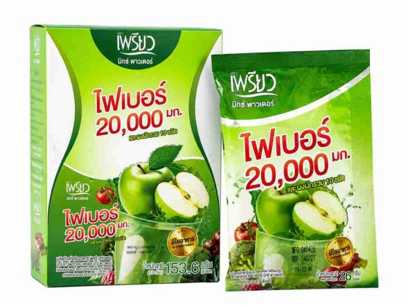 Preaw Mix Powder пищевые волокна 20,000 мг с порошком из 10 овощей, 26 г × 6 саше (156 г)