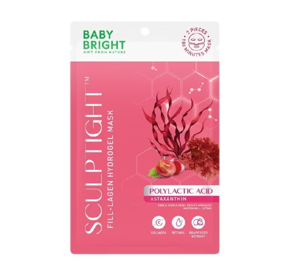 Гидрогелевая маска для Упругости, Сияния и Молодости кожи Baby Bright Sculptight Astaxanthin Fill-Lagen Hydrogen Mask 20 гр