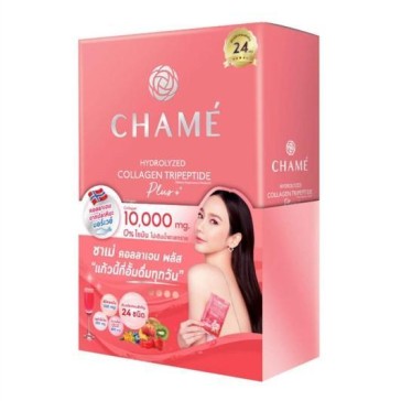 CHAMÉ Hydrolyzed Collagen Tripeptide Plus, Strawberry, 10 × 15 g Sachets