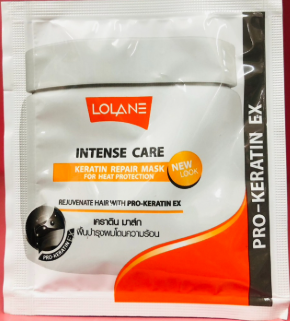 Интенсивная маска с кератином для пересушенных волос (Оранжевая линия)  от Lolane, Intense care keratin repair Mask for hair damaged heat &amp;amp; blow-dry (orange line), 15 гр