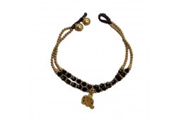 Браслет ручной работы с кулоном в виде слона (Черный) Handmade Bracelet with Elephant Pendant (Black)