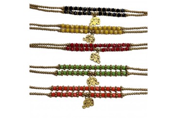 Браслет ручной работы с кулоном в виде слона (Черный) Handmade Bracelet with Elephant Pendant (Black)