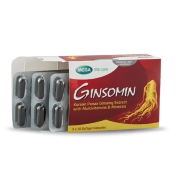 Ginsomin с корейским женьшенем и витаминами Mega We Care  30 капсул