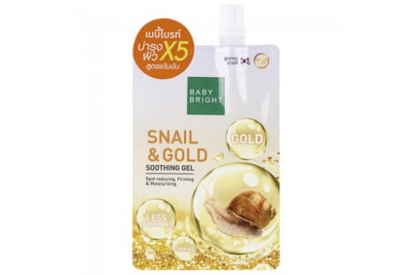Восстанавливающая гель-сыворотка для лица и тела «Улитка и Золото» от Baby Bright, 99% Snail &amp;amp; Gold Soothing Gel, 50 гр