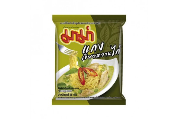 Лапша быстрого приготовления со вкусом зелёного карри Mama 55 г