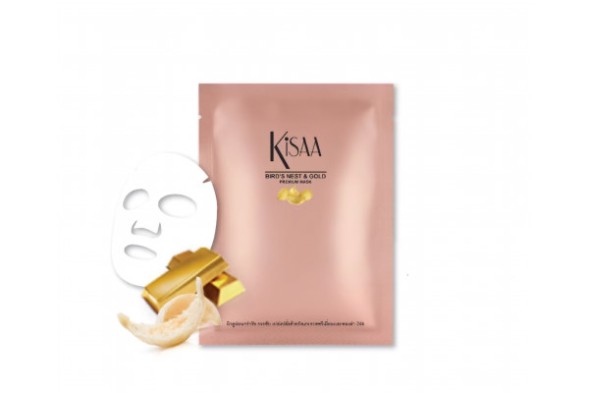 Тканевая маска для лица Kisaa с золотом и экстрактом ласточкиного гнезда Bird&amp;#039;s nest and Gold 35г