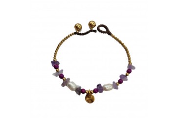 Браслет ручной работы с круглой подвеской #1 Handmade Bracelet with Lucky Stone Style #1
