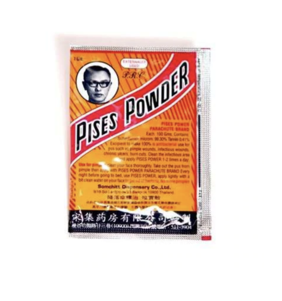 Антибактериальный тайский порошок от воспалений на коже Pises Powder Parachute Brand, 3 гр