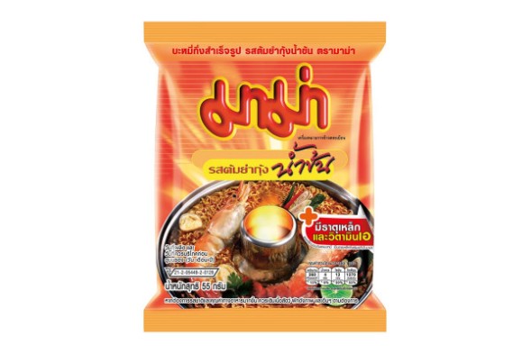 Лапша быстрого приготовления со вкусом креветок и сливочным Том Ям от MAMA 55 г